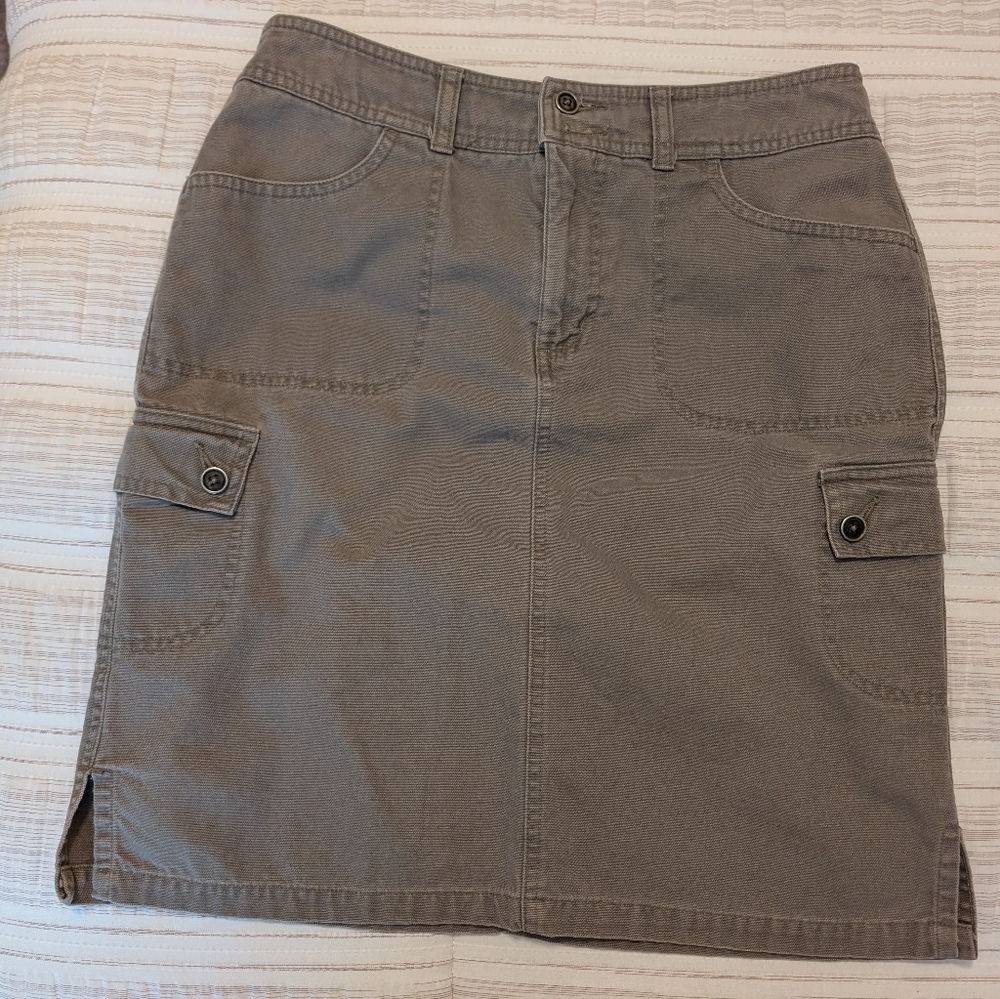 Eddie Bauer Taupe Cargo Pencil Skirt